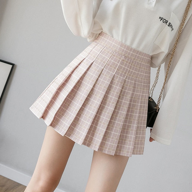 Cute Sexy Mini  Pleated Skirt with Zipper