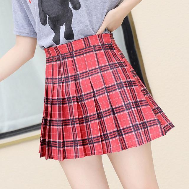 Cute Sexy Mini  Pleated Skirt with Zipper - soqexpress