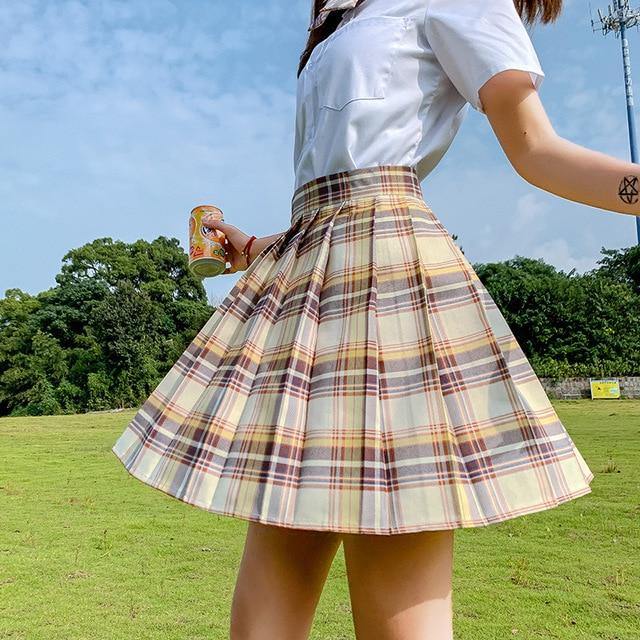 High Waist Korean Style Skirts for Girls - soqexpress
