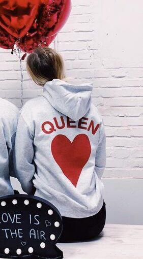 Matching Lovers Hooded  Poker King Queen Print