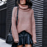 Warm Knitted Oversized Pullover Turtleneck Sweater For Women's - soqexpress