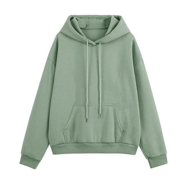Casual Long Sleeve Hooded Sweatshirt Outfit - soqexpress