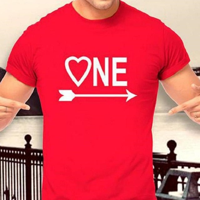 💖Love One Letter Print Red Lovers T Shirt💖