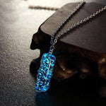 Crystal Cylindrical Pendant necklace Glow In The Dark