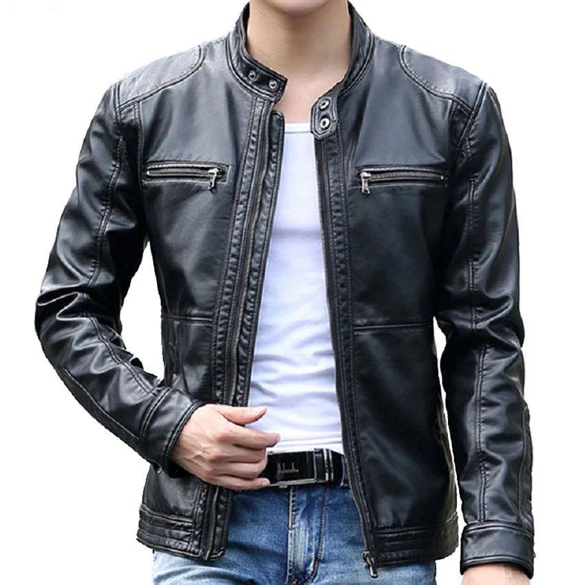 Slim Leather Jacket - soqexpress