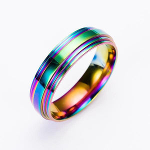 Unisex Rainbow Stainless Steel Ring