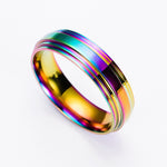Unisex Rainbow Stainless Steel Ring