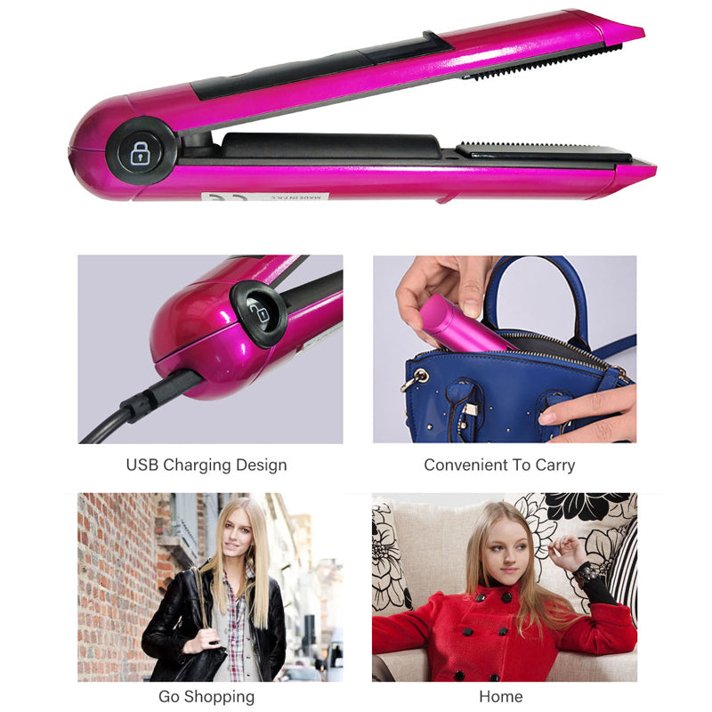 USB Recharging Professional Mini Hair Straightener with LED Display