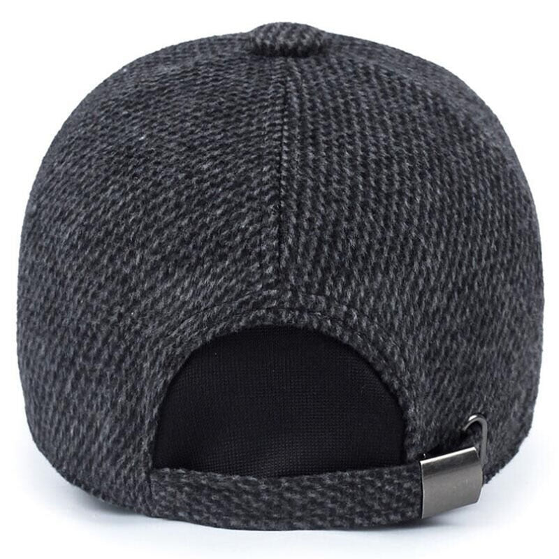 Men Winter Baseball Cap Snapback Hat with Earmuffs Casquette