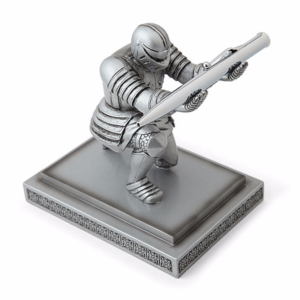 Pack Cool Classic Resin Knight-Kneeling Pen Holder & Pen Stand for Office