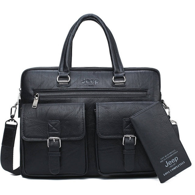 LEATHER MEN BUSINESS BRIEFCASE