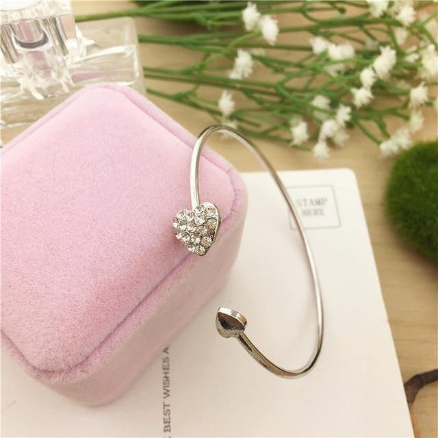 Adjustable Crystal Double Heart  Bracelet For Women - soqexpress