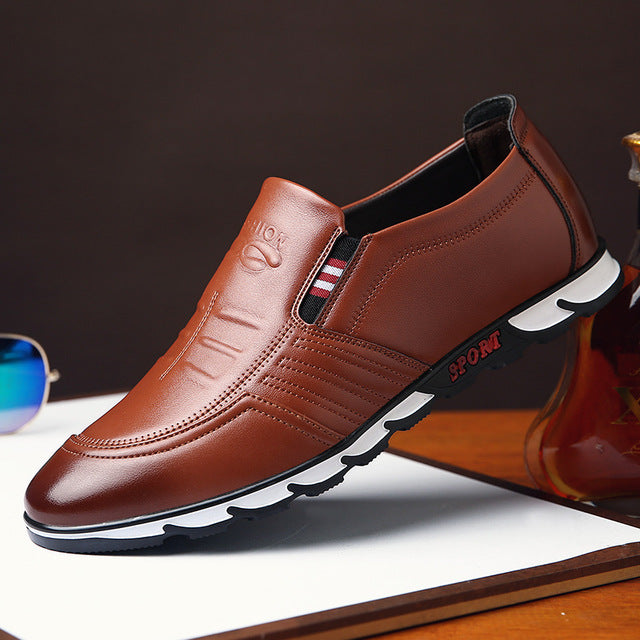 Mens Dress Shoes Spring Leisure Fashion Lace-Up Leather Shoes