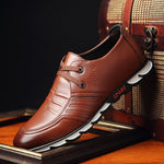 Mens Dress Shoes Spring Leisure Fashion Lace-Up Leather Shoes