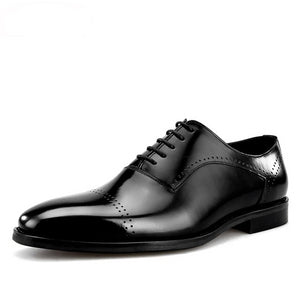 Lazaro Leather Oxford Shoes Retro British Pointed Toe