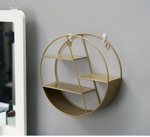 Nordic Style Metal Decorative Shelf round Hexagon storage holder rack Shelves