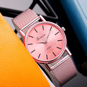 Geneva Women Top Brand Luxury Watch Woman's Bracelet Stainless Steel