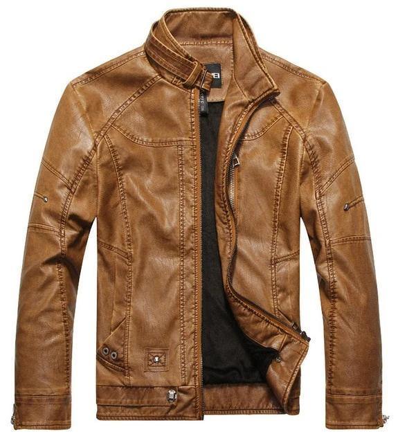 New arrive motorcycle leather jacket men - soqexpress