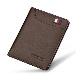 Genuine Leather Ultra thin Slim Short Wallet Men