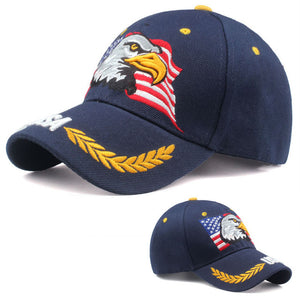 Unisex USA Flag Baseball Cap Eagle Snap-back