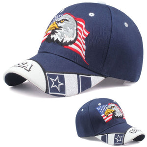 Unisex USA Flag Baseball Cap Eagle Snap-back