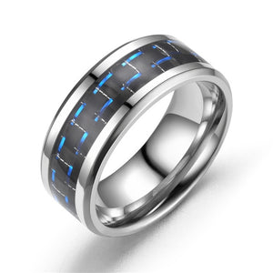 Unisex Style Black Tungsten Carbide Titanium Steel Ring