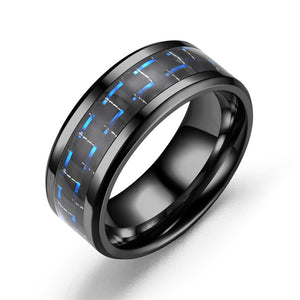 Unisex Style Black Tungsten Carbide Titanium Steel Ring