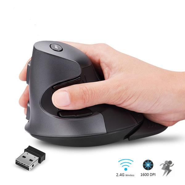 Deluxe Ergonomic Vertical Wireless Mouse 6 Buttons 1600DPI Optical Mouse With 3 Colors