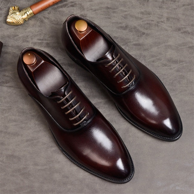 Italian Style High Quality Men formal shoes genuine leather oxford shoes