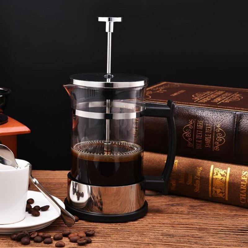 350ml Manual Coffee Espresso Maker Pot Stainless Steel Glass - soqexpress