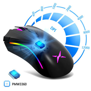 Deluxe  Sensor Gaming Mouse 12000DPI 12000FPS 7 Buttons RGB Backlight